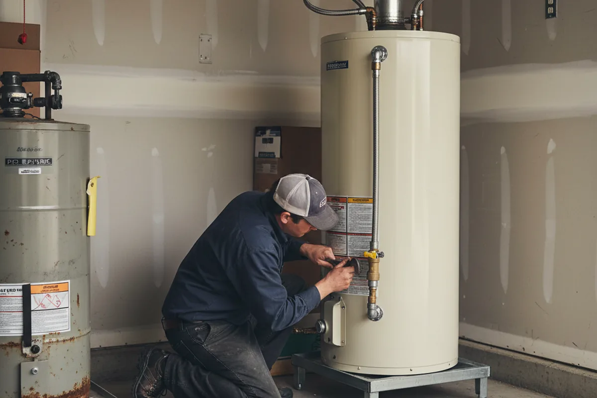 Water heater and shutoff valve replacement in Savage